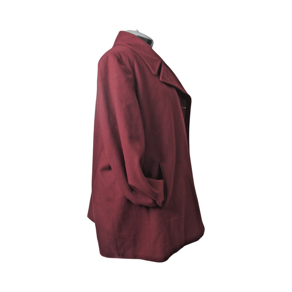 Marvin Richards Burgundy Peacoat Women’s 18 Plus Size Lined Winter Coat - Picture 8 of 12